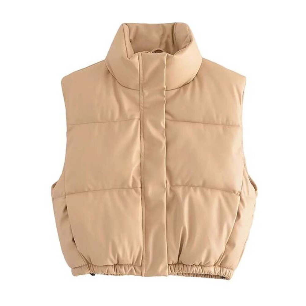 💥Vegan Leather Puffer Vest - Picture 4 of 11